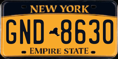 NY license plate GND8630