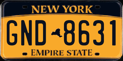 NY license plate GND8631