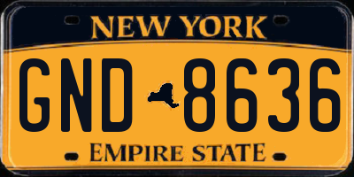 NY license plate GND8636