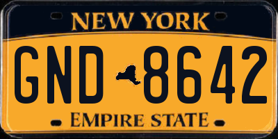 NY license plate GND8642
