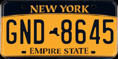 NY license plate GND8645