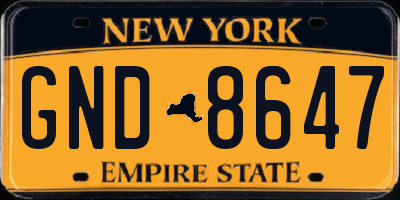 NY license plate GND8647
