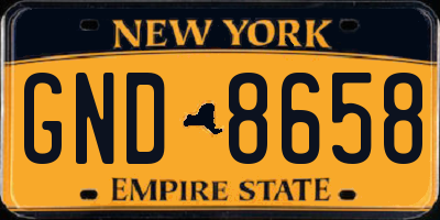 NY license plate GND8658