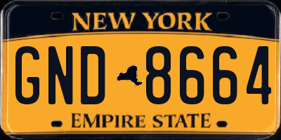 NY license plate GND8664