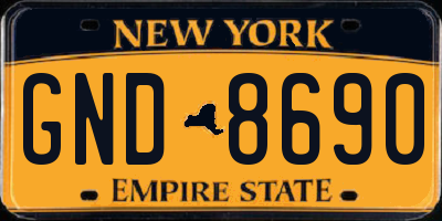 NY license plate GND8690