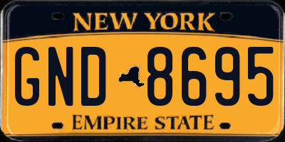 NY license plate GND8695