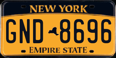 NY license plate GND8696