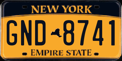NY license plate GND8741