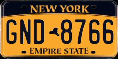 NY license plate GND8766