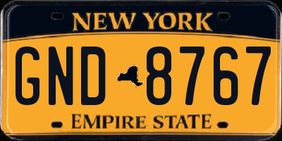 NY license plate GND8767