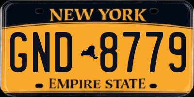 NY license plate GND8779