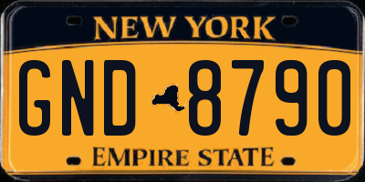 NY license plate GND8790
