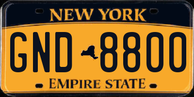 NY license plate GND8800