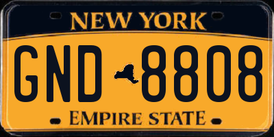 NY license plate GND8808