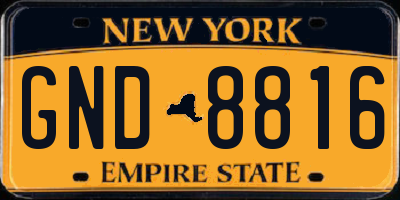 NY license plate GND8816