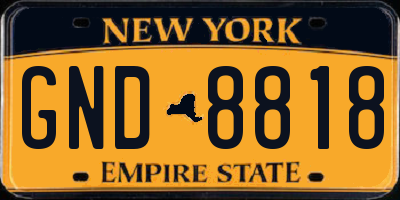 NY license plate GND8818
