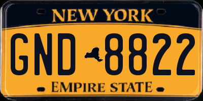 NY license plate GND8822