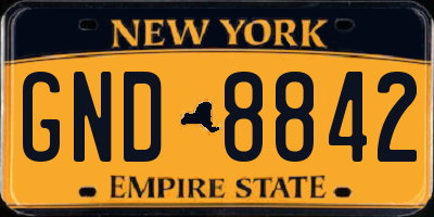 NY license plate GND8842