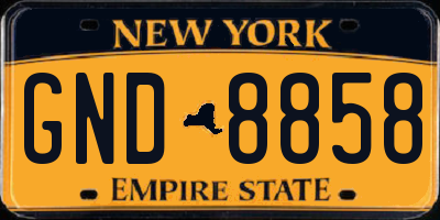 NY license plate GND8858