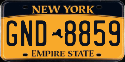 NY license plate GND8859