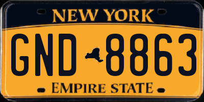NY license plate GND8863