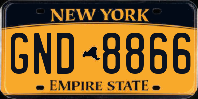 NY license plate GND8866
