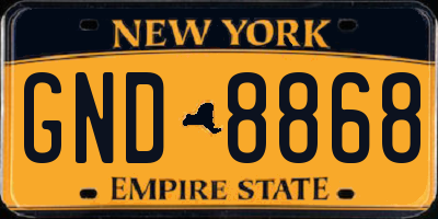 NY license plate GND8868