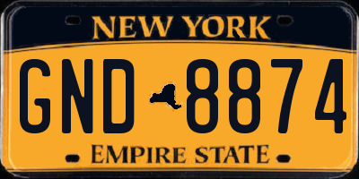 NY license plate GND8874