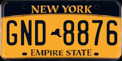 NY license plate GND8876