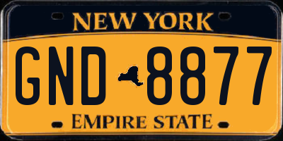 NY license plate GND8877