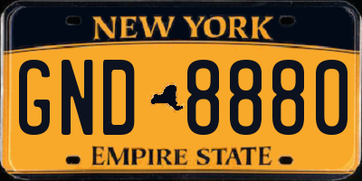 NY license plate GND8880