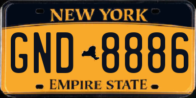 NY license plate GND8886