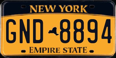 NY license plate GND8894