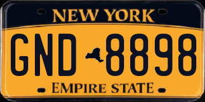 NY license plate GND8898