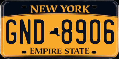 NY license plate GND8906
