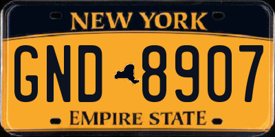 NY license plate GND8907