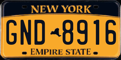 NY license plate GND8916