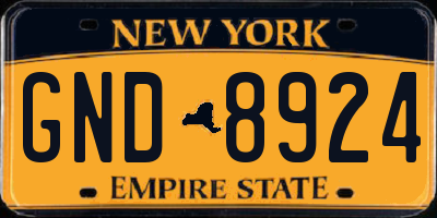 NY license plate GND8924