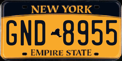 NY license plate GND8955