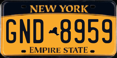 NY license plate GND8959