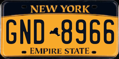 NY license plate GND8966