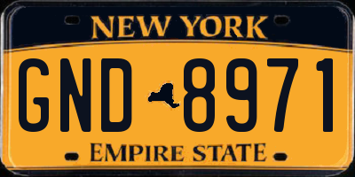 NY license plate GND8971