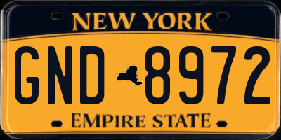 NY license plate GND8972