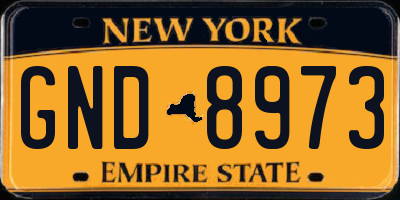 NY license plate GND8973