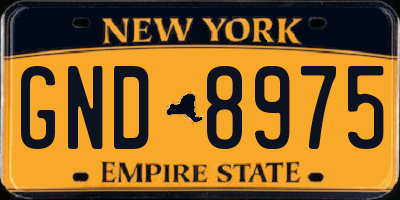 NY license plate GND8975