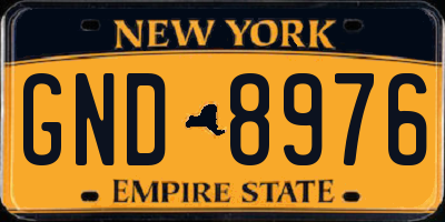 NY license plate GND8976