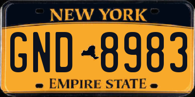 NY license plate GND8983