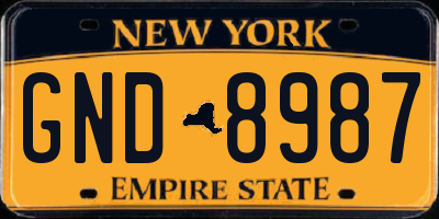 NY license plate GND8987
