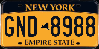 NY license plate GND8988