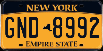 NY license plate GND8992